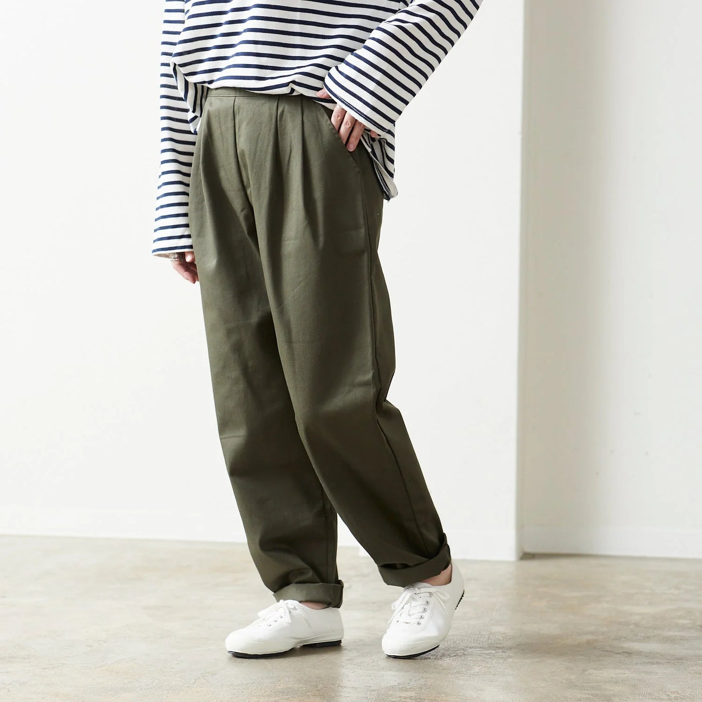 Kokka - Khaki 1F - Organic Cotton Twill