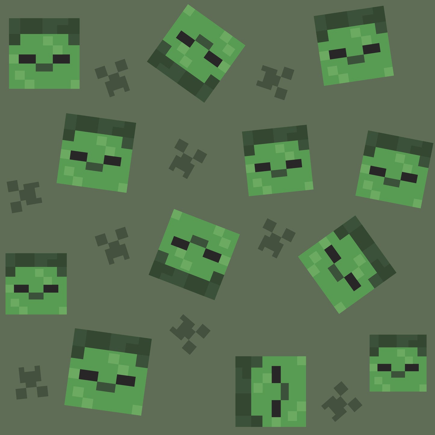 Minecraft Zombie Digitally Printed Cotton Jersey Knit