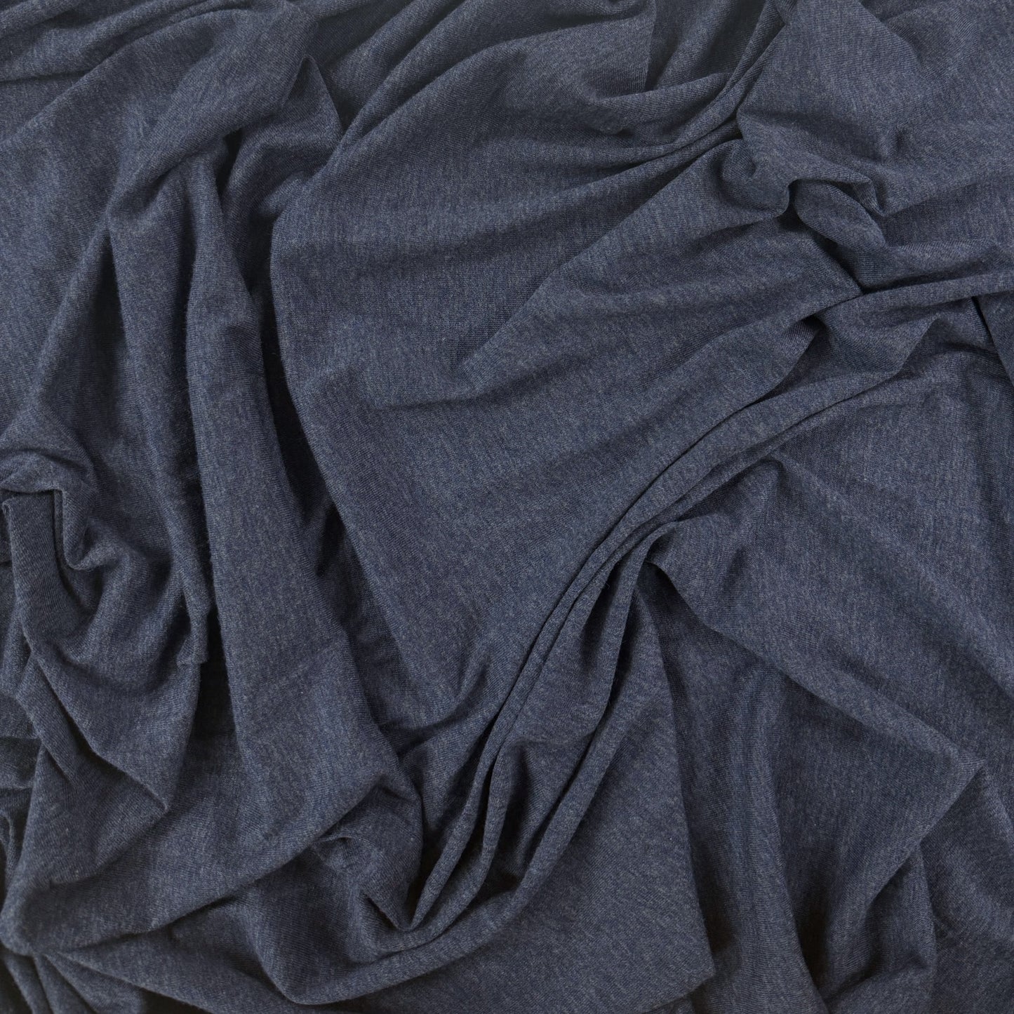 Bamboo Cotton Feather Jersey - Heathered Lake