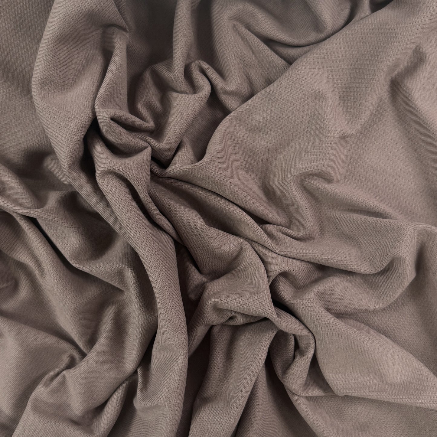 Organic Cotton 1x1 Rib Knit - Taupe - Made in Canada