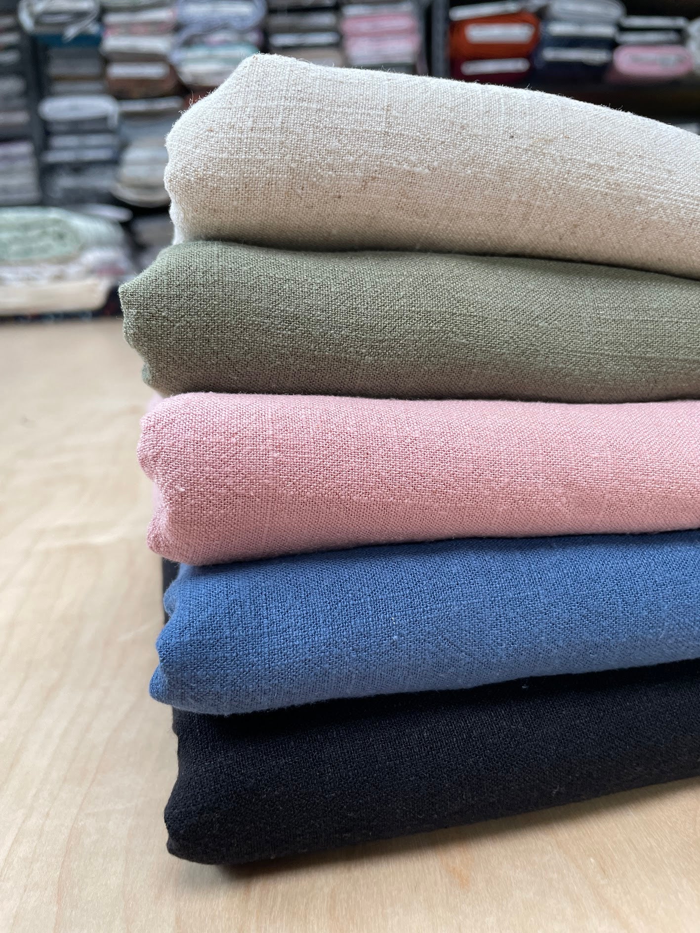Silky Linen Viscose Noil - Natural