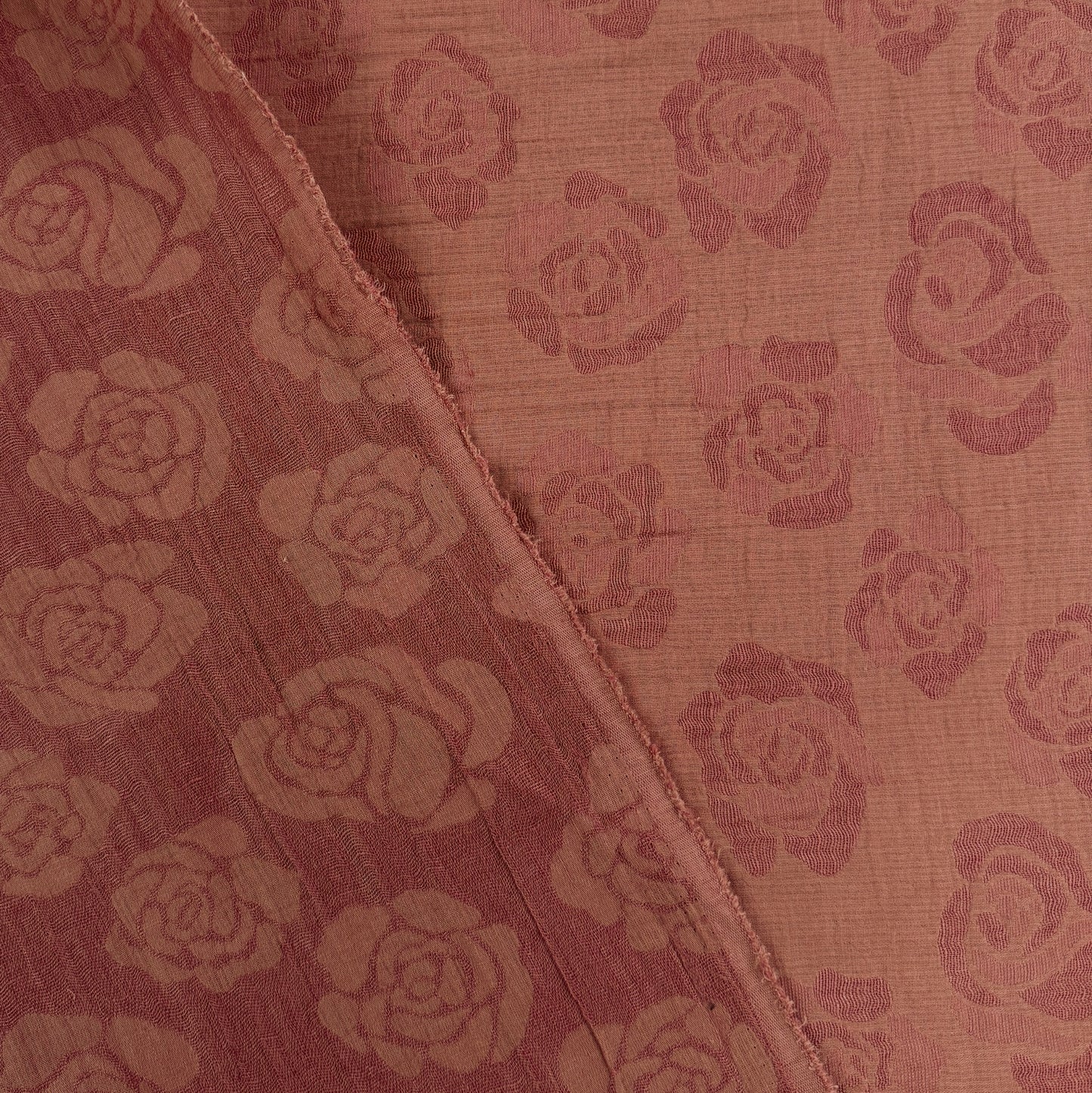25" Remnant - Linen Cotton Jacquard - Rust