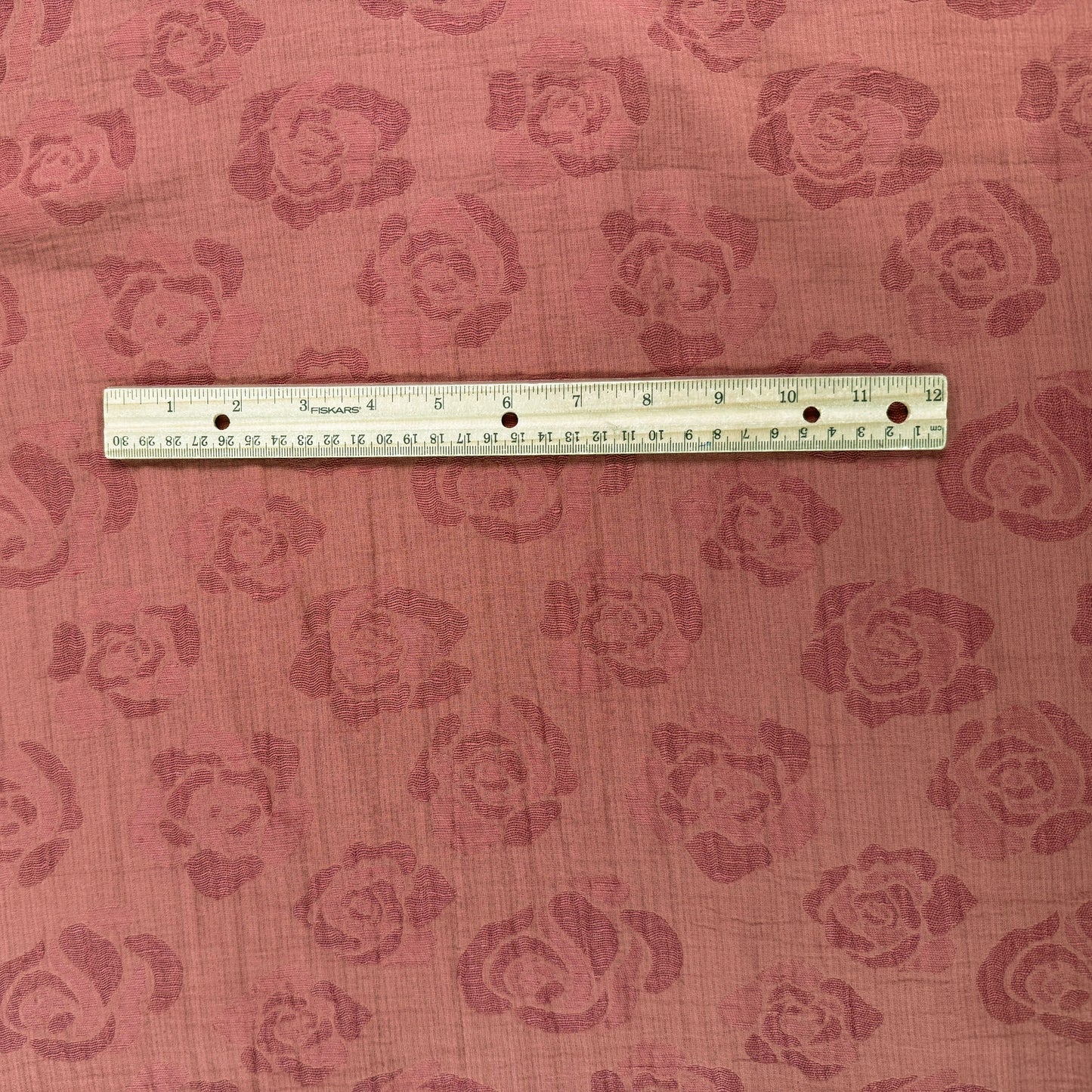 25" Remnant - Linen Cotton Jacquard - Rust