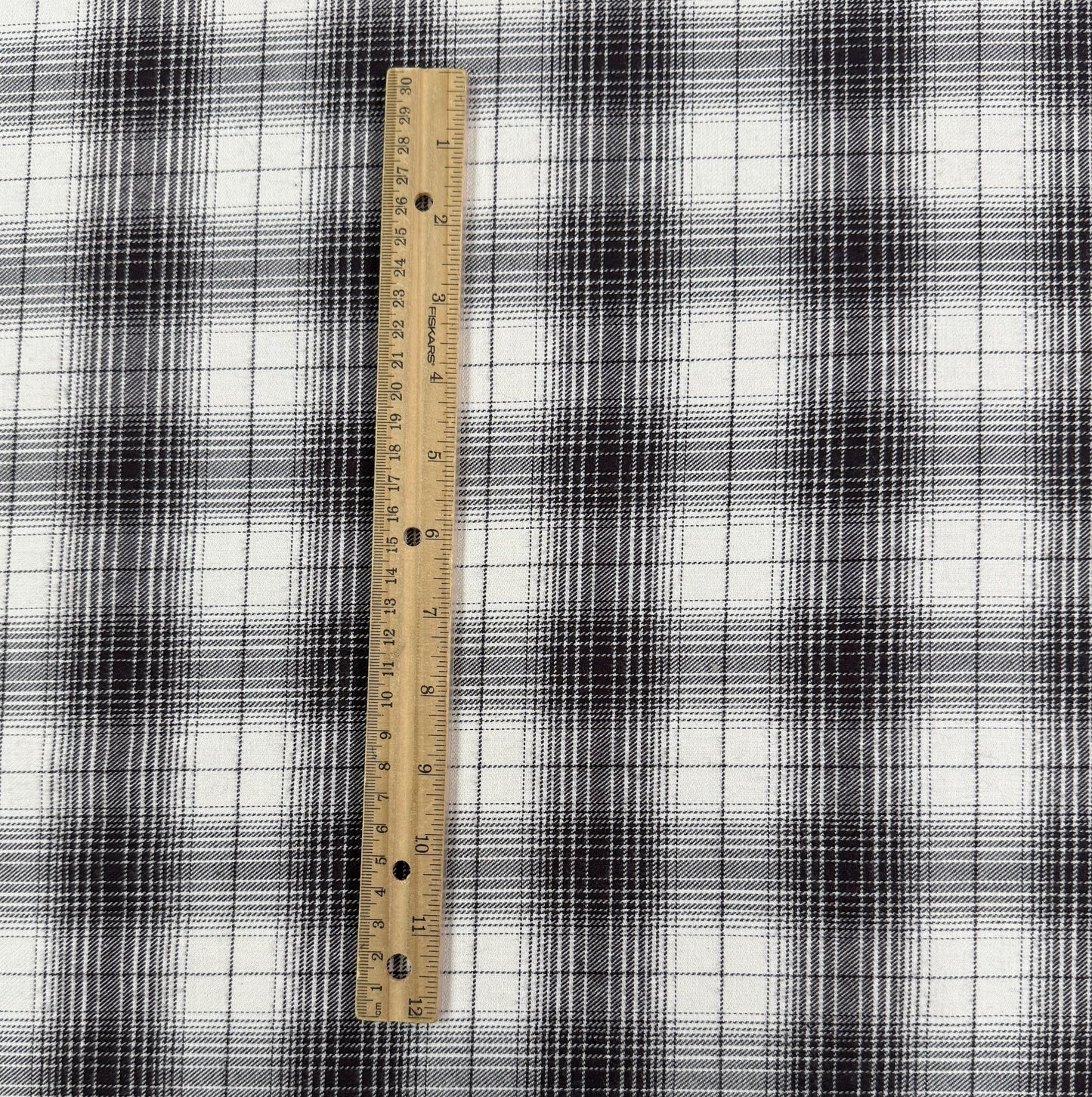 Yarn Dyed Plaid Cotton Flannel - Black & White - Film Studio Deadstock