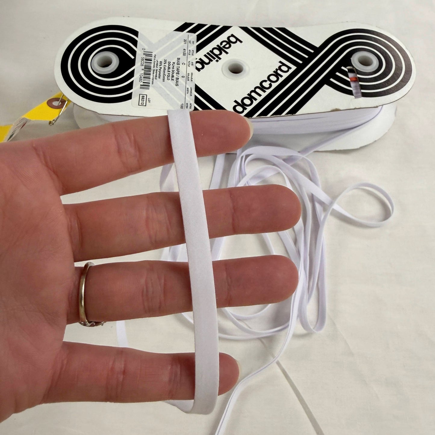 6mm Double Fold Bias Tape (1/4") - White