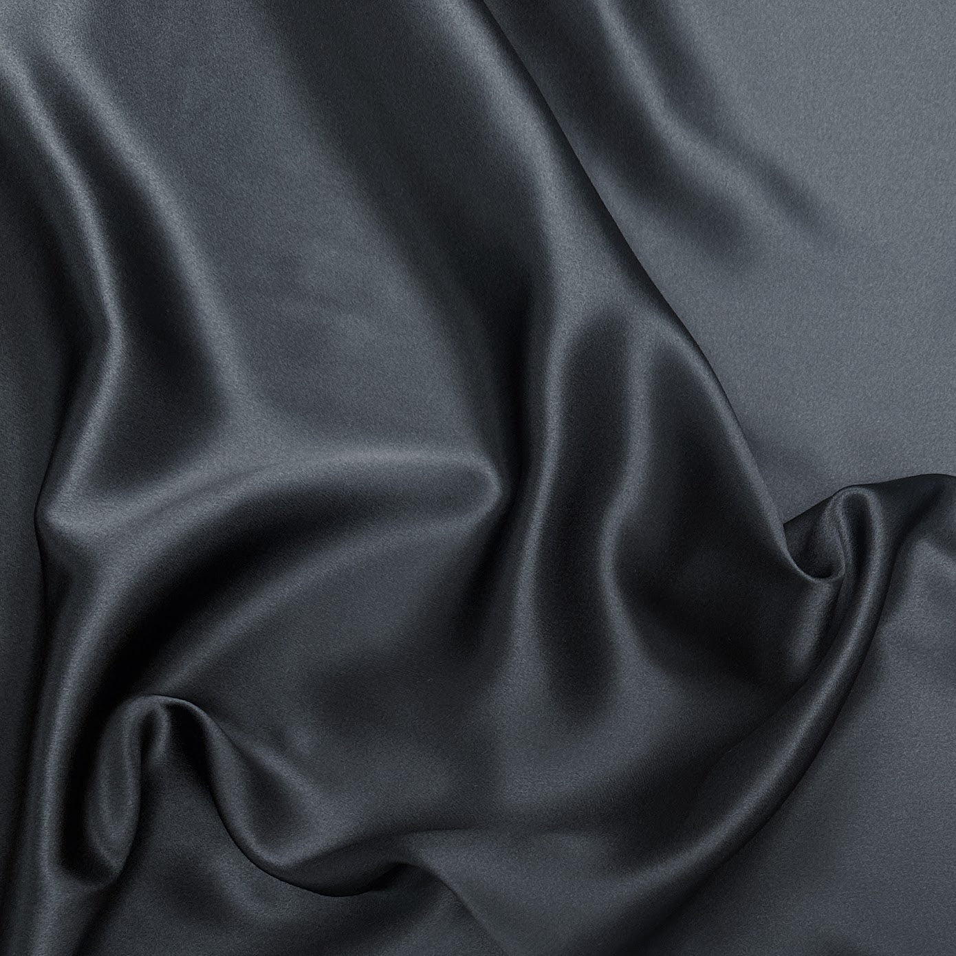 36" Remnant - Mulberry Silk Charmeuse - Black - 19 Momme
