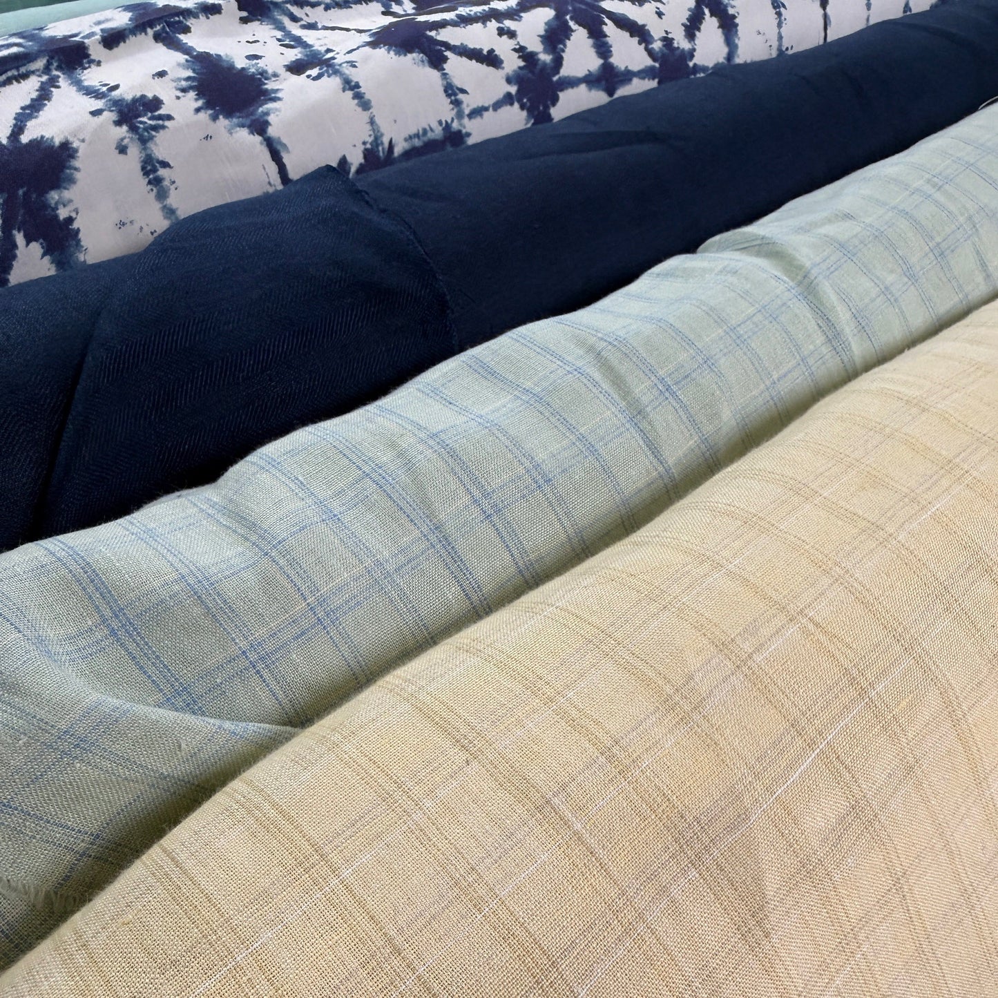 European Linen Herringbone Twill - Navy - 57-58"