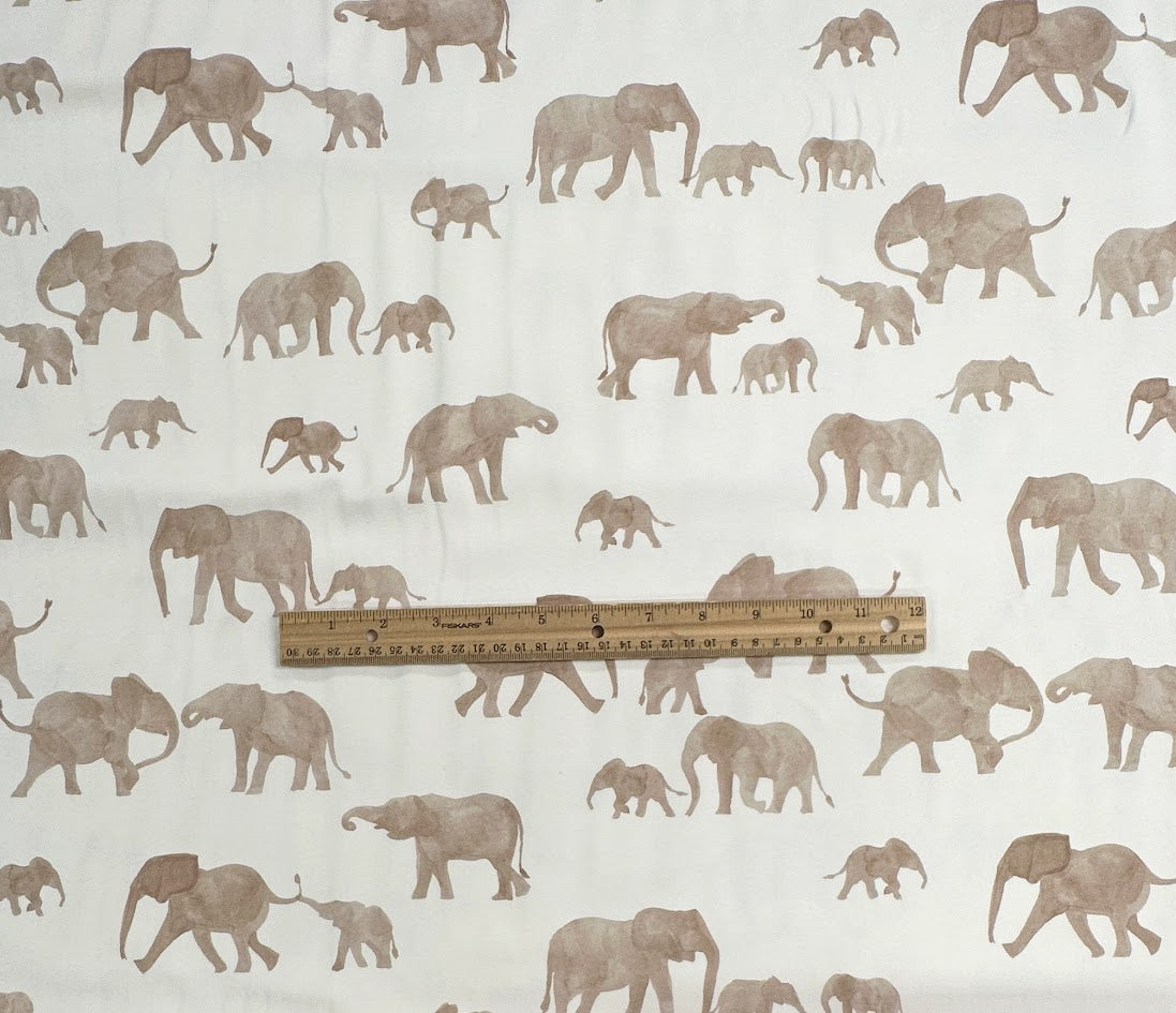 33" Remnant - Elephants Cotton Jersey Knit