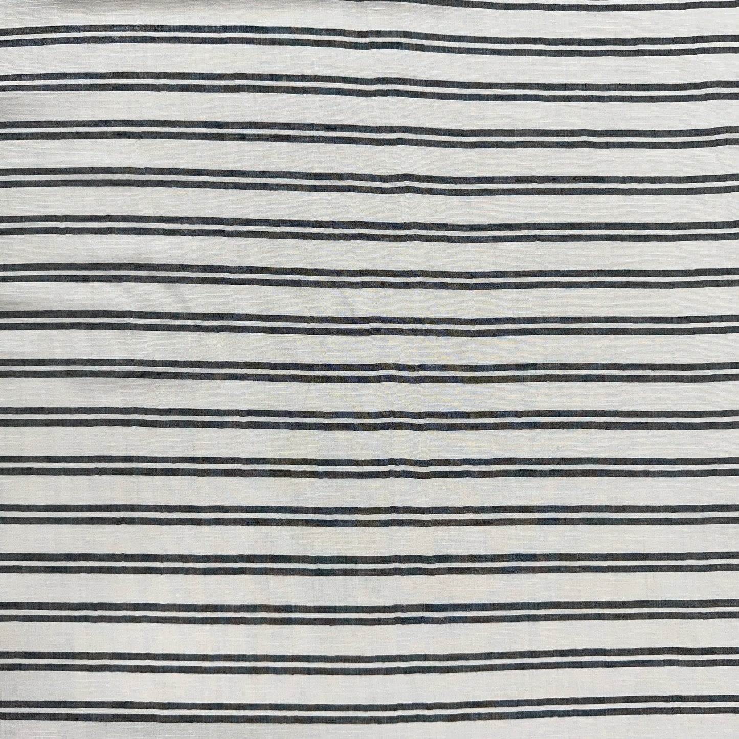 Stripes - White & Black - Yarn Dyed Linen Blend