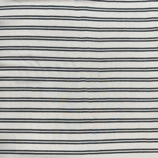 Stripes - White & Black  - Yarn Dyed Linen Blend