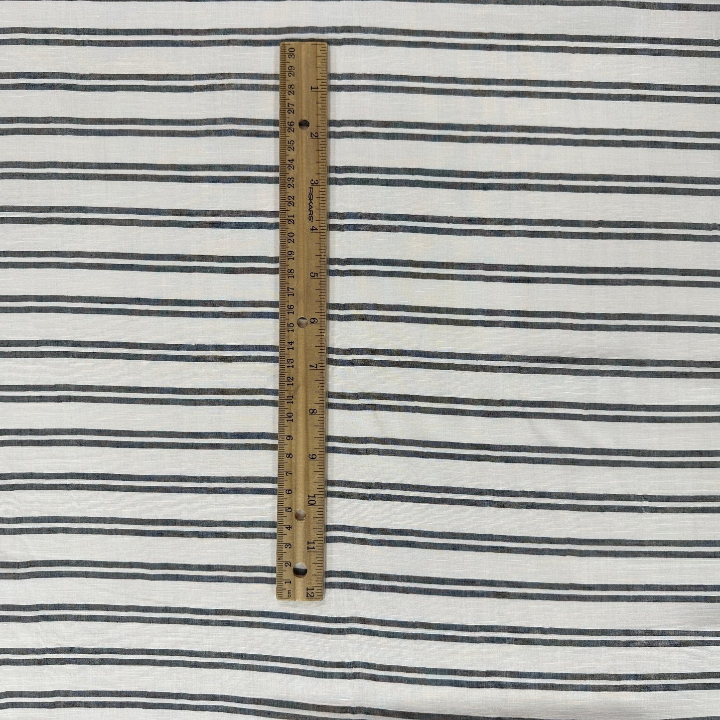 Stripes - White & Black - Yarn Dyed Linen Blend