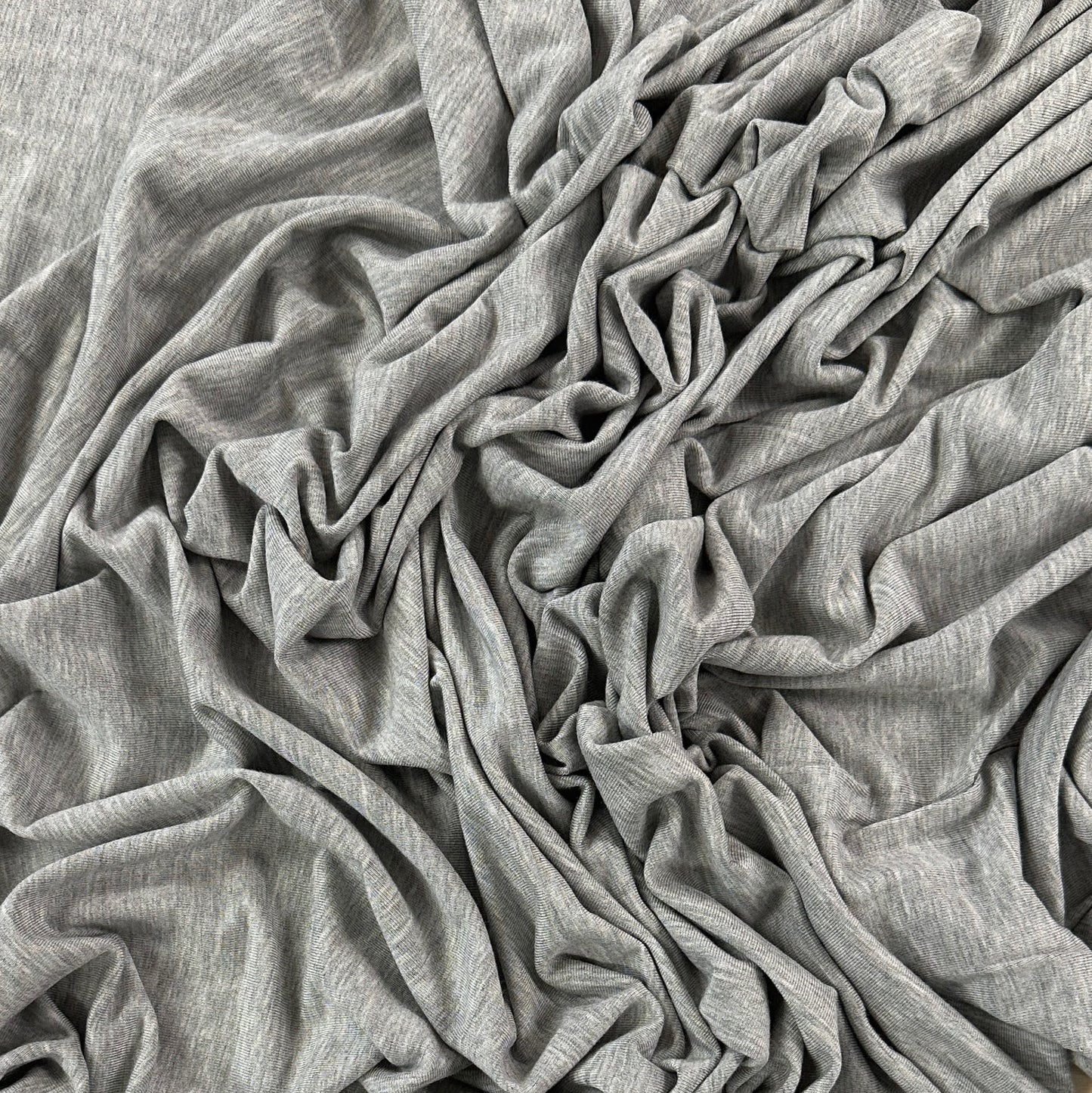 Tencel Modal Jersey Knit - Heathered Light Grey - Local Deadstock
