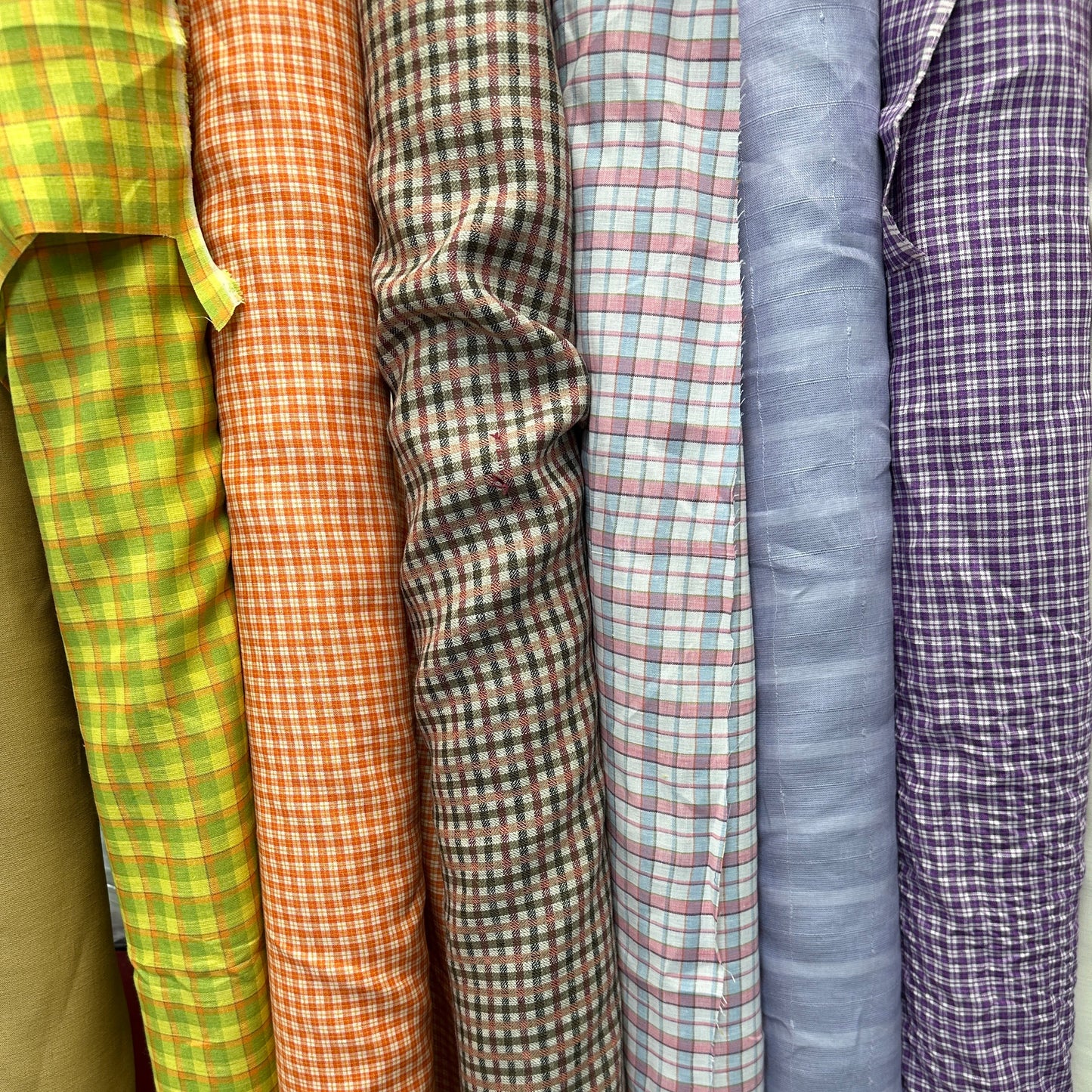 Yarn Dyed European Linen Check - Orange & White Check - 59"