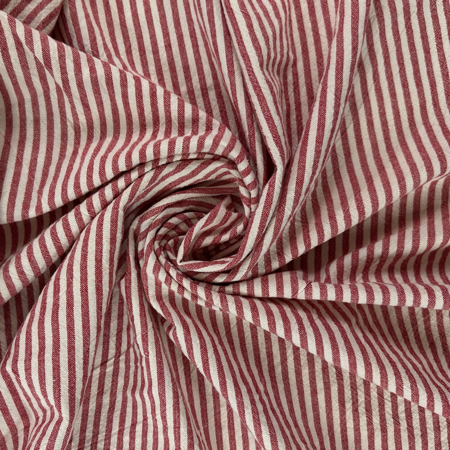 Yarn Dyed Red & White - Organic Cotton Stripe