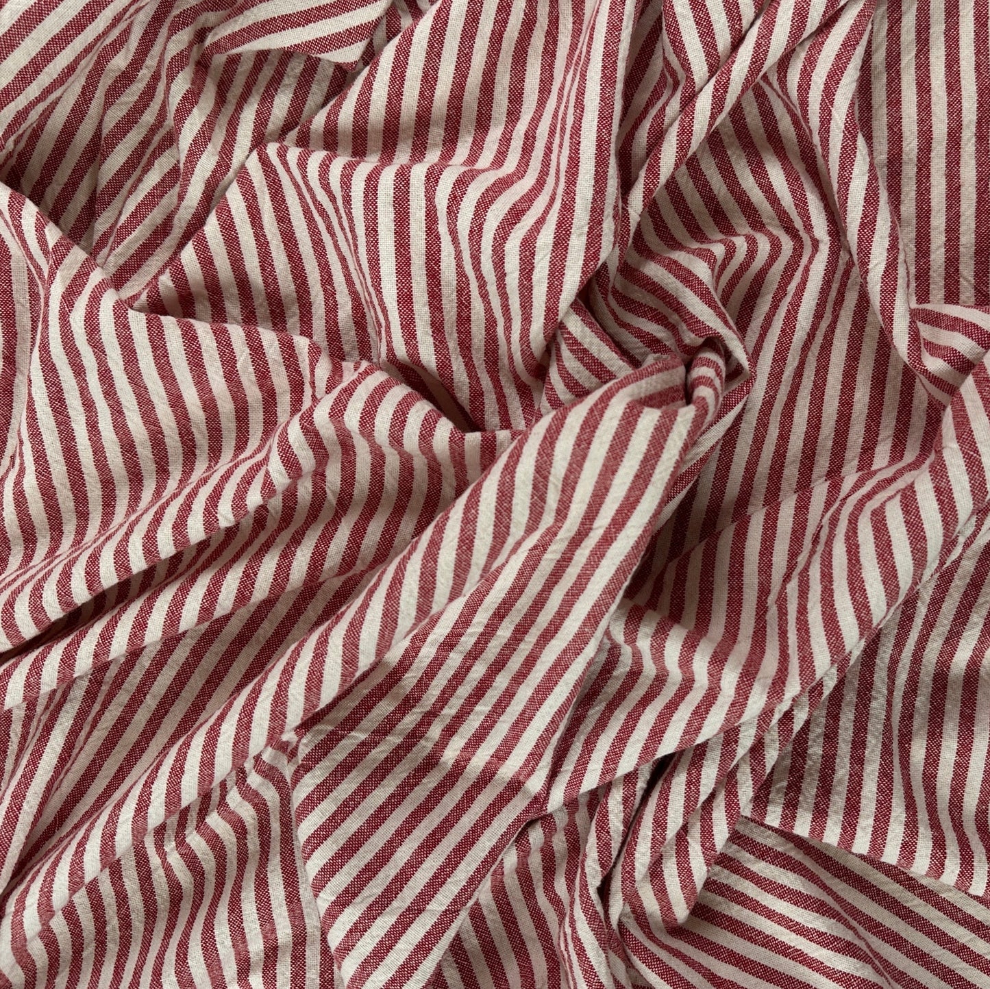 Yarn Dyed Red & White - Organic Cotton Stripe
