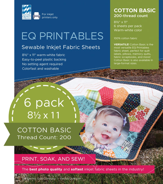 EQ Printables Inkjet Fabric Sheets - 6 Pack