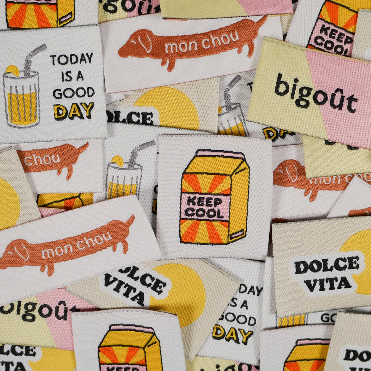 Woven labels ©ikatee - "Funny" Set - x5