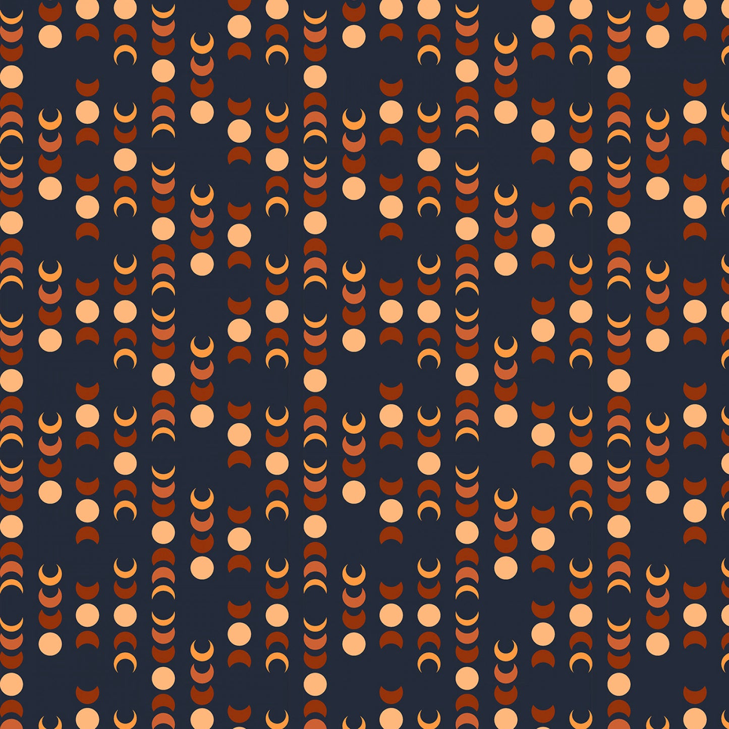 Midnight Lunar Phrase - Cotton Fabric