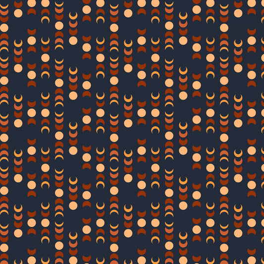 Midnight Lunar Phrase - Cotton Fabric