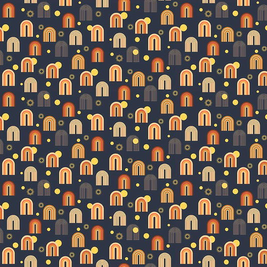 Midnight Rainbows - Cotton Fabric
