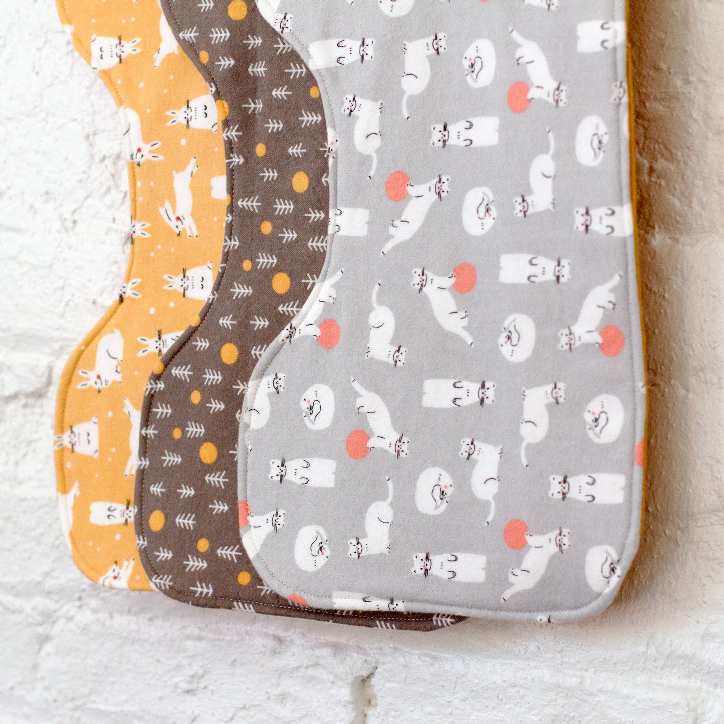 Stoats - Winter Forest - Grey - Organic Cotton Flannel