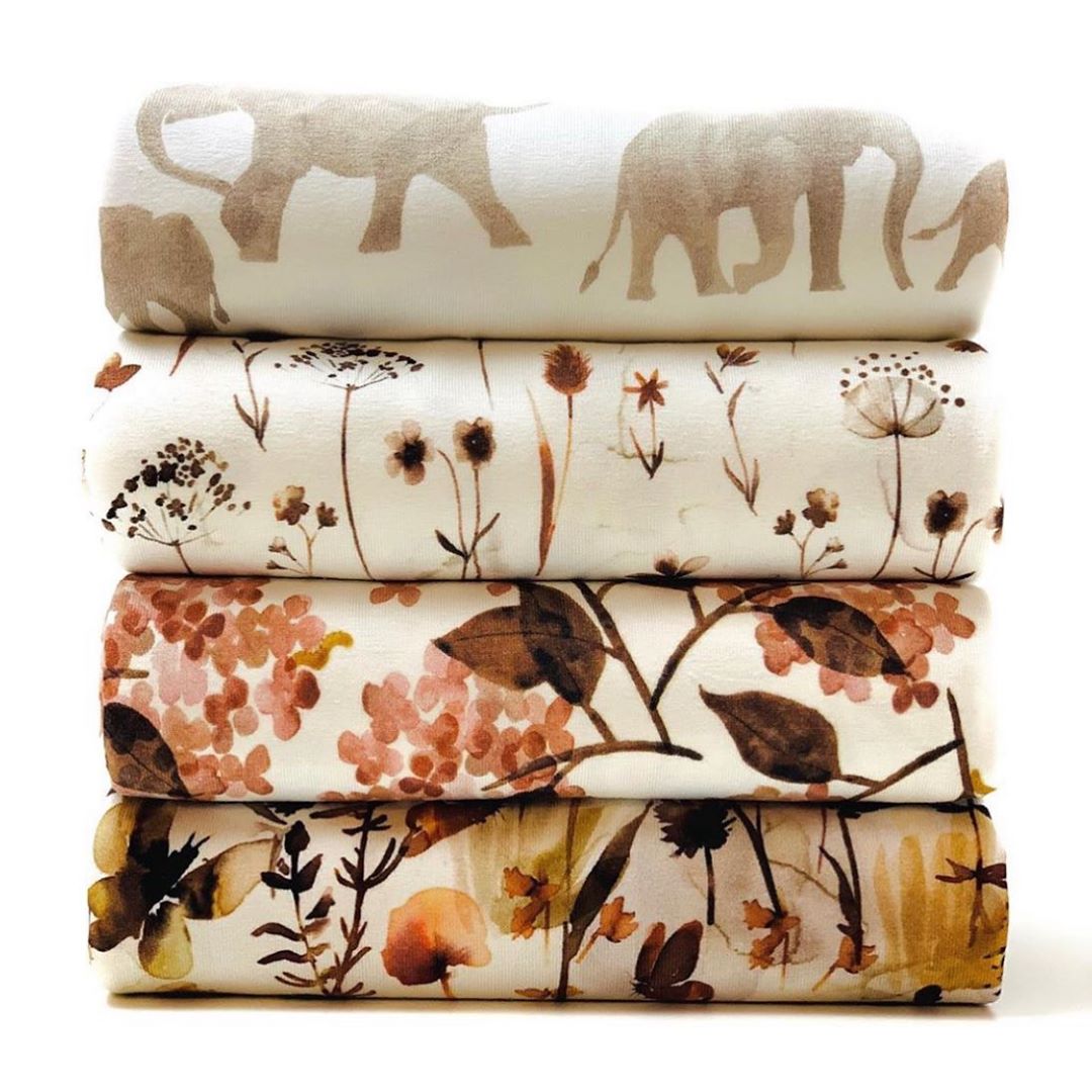 33" Remnant - Elephants Cotton Jersey Knit