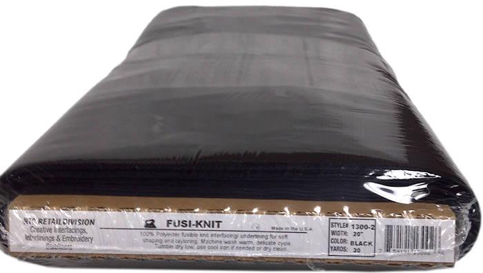 HTC Fusi-Knit - Fusible Tricot Knit Interfacing - Black - 20" wide - 1/2 yard