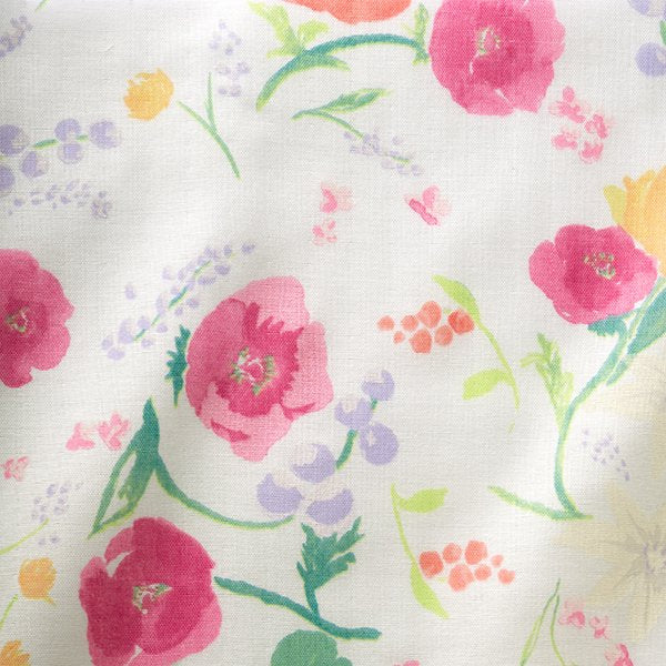 nani IRO - Rakuen - A - White and Pink - Double Gauze Fabric