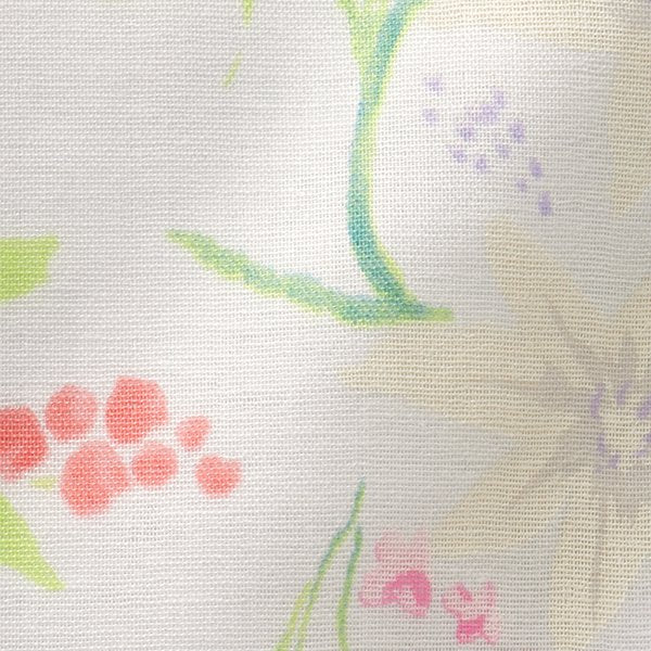 nani IRO - Rakuen - A - White and Pink - Double Gauze Fabric