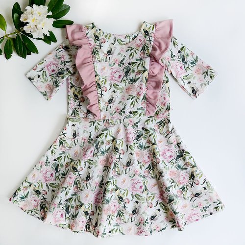 Flower Birds - Floral GOTS certified Organic Cotton Jersey Knit