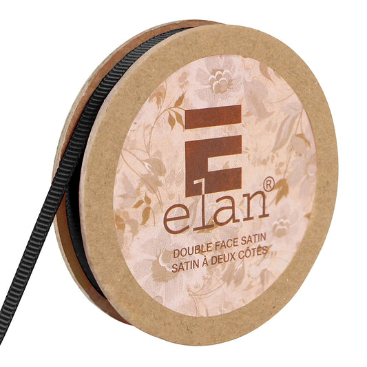 ELAN Grosgrain Ribbon 6mm x 5m - Black - Full Spool
