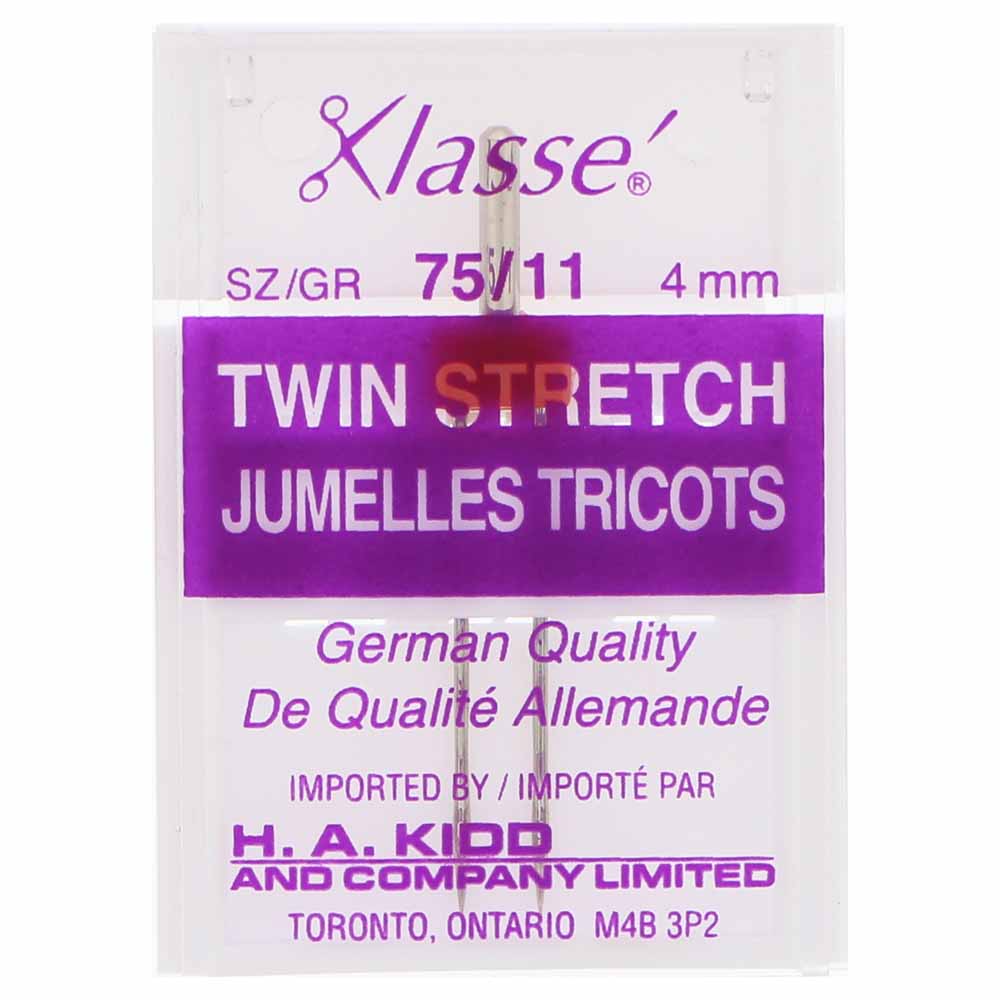 KLASSE´ Twin Stretch Needle Cassette - Size 75/11 - 4mm - Riverside Fabrics