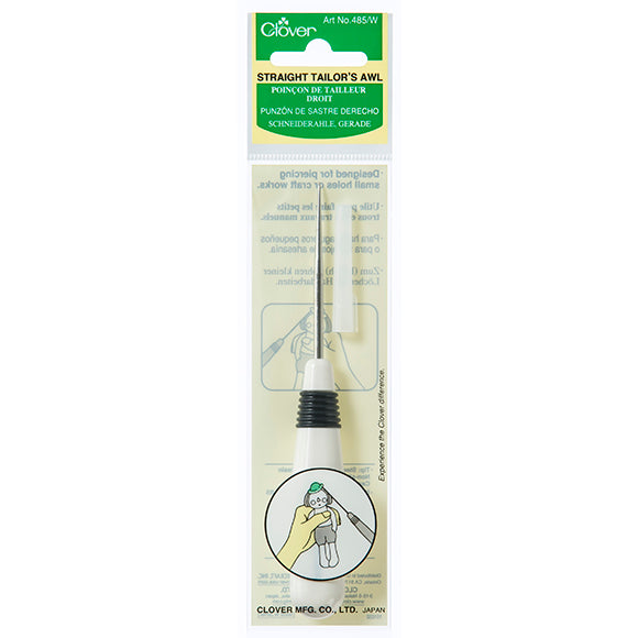 CLOVER 485/W - Straight Tailor's Awl - White