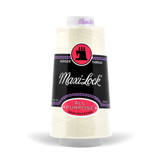 Maxi-lock All Purpose Polyester 50wt Serger Thread - 3000 yards each - Eggshell