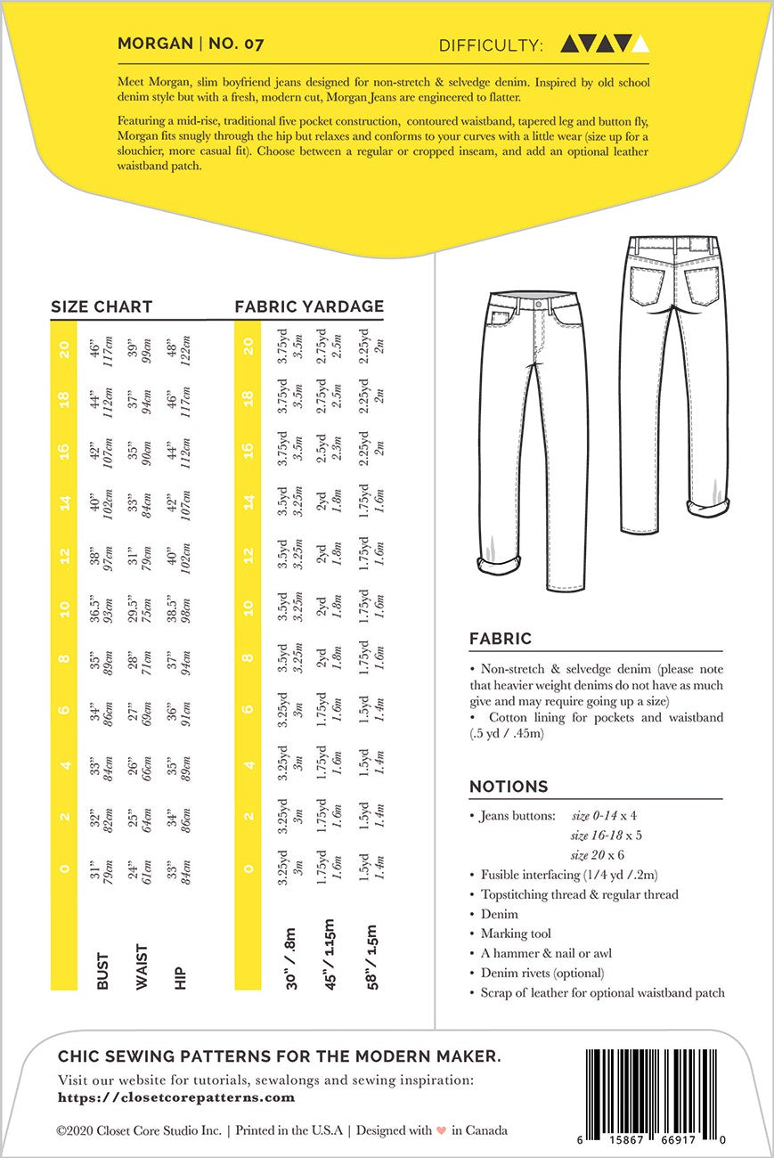 Morgan Boyfriend Jeans - By Closet Core Patterns