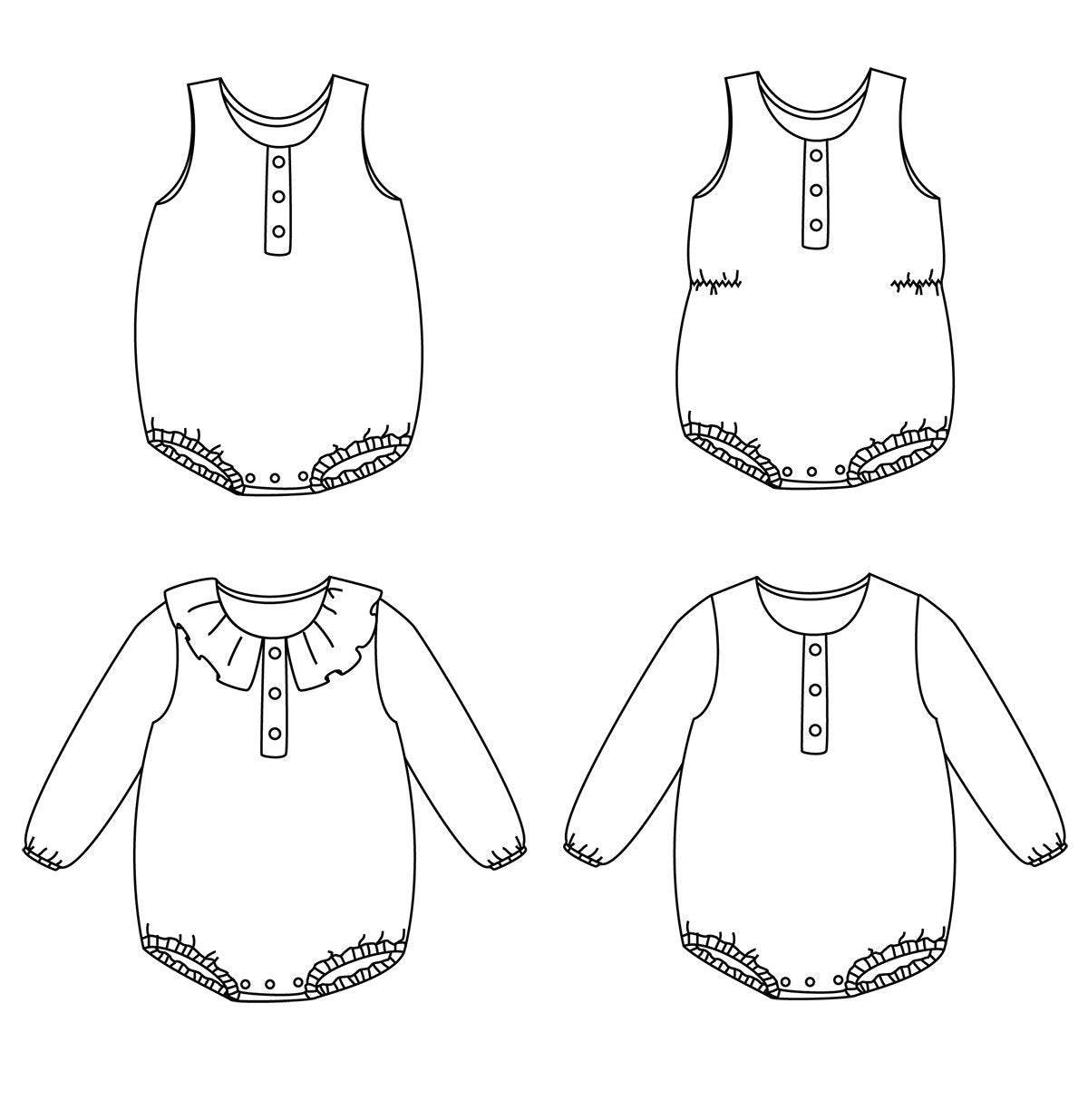 Ikatee - SYDNEY romper - Baby 1M/24M - Paper Sewing Pattern
