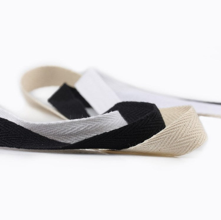 19mm Herringbone Twill Tape 100% Cotton - Black