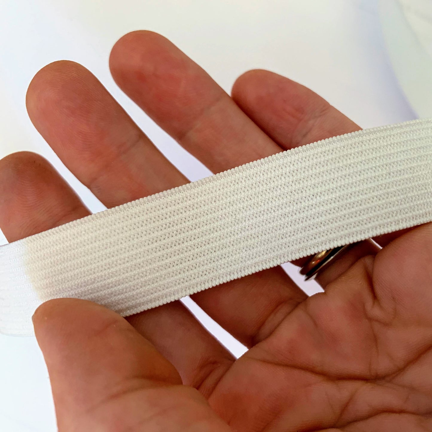 32mm (1.25") Soft Pre-Shrunk Knitted Elastic - White