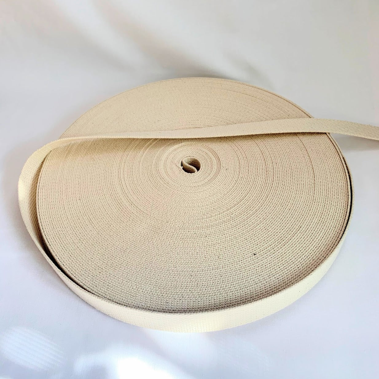25mm (1 inch) Heavy-weight Cotton Webbing Tape 100% Cotton - Natural