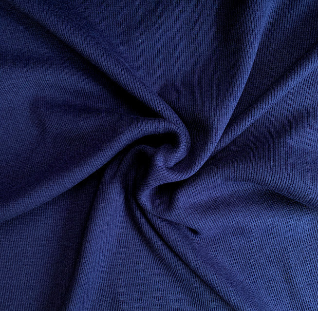 Bamboo Cotton Rib 2x2 - Rich Blue - Ribbed Knit