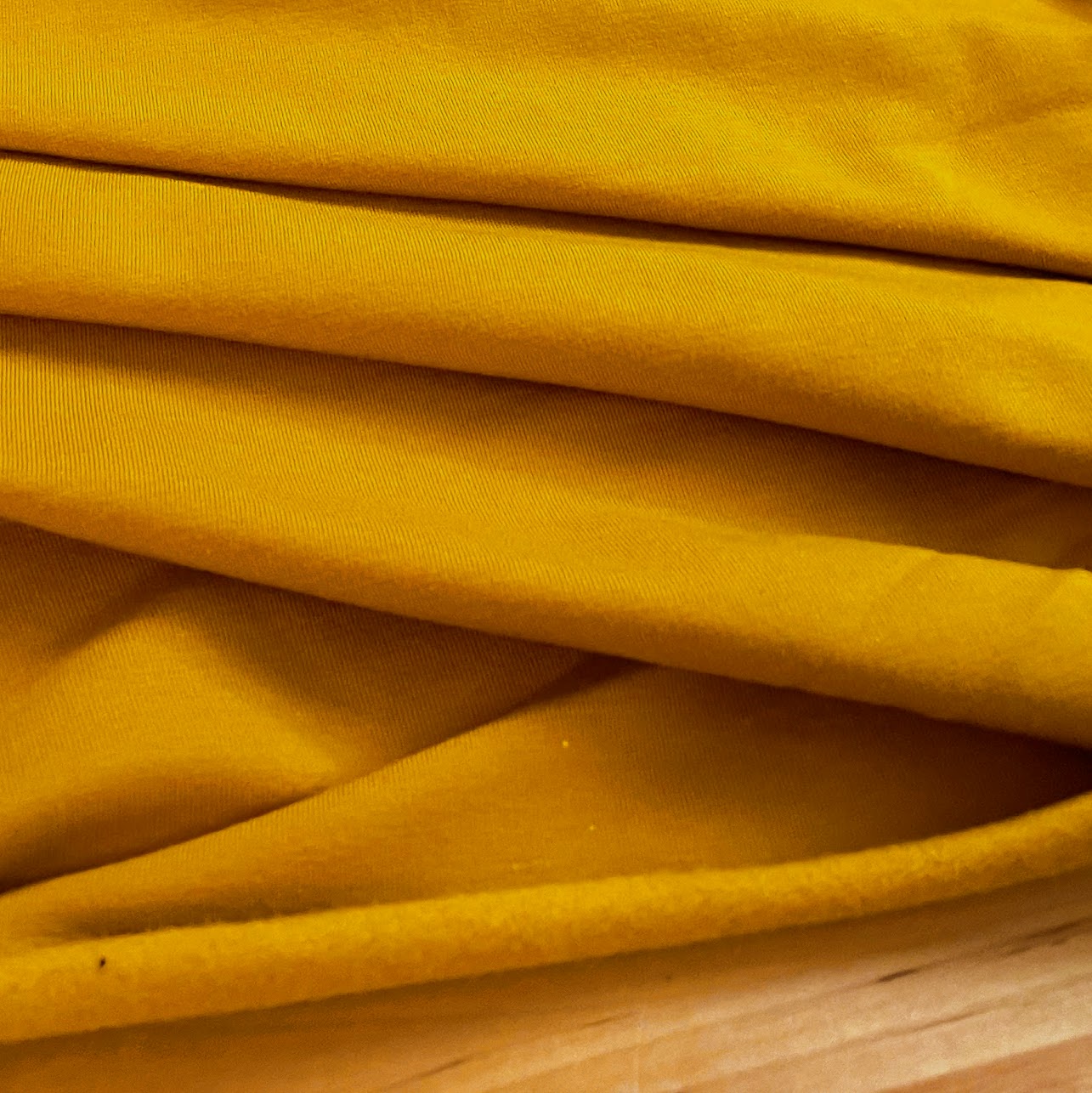 Bamboo Cotton Stretch Brushed Sweatshirt Fleece - Mustard