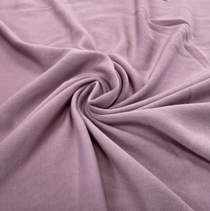 Bamboo Stretch Sweater Fleece Knit - Elderberry - Deadstock - 350gsm