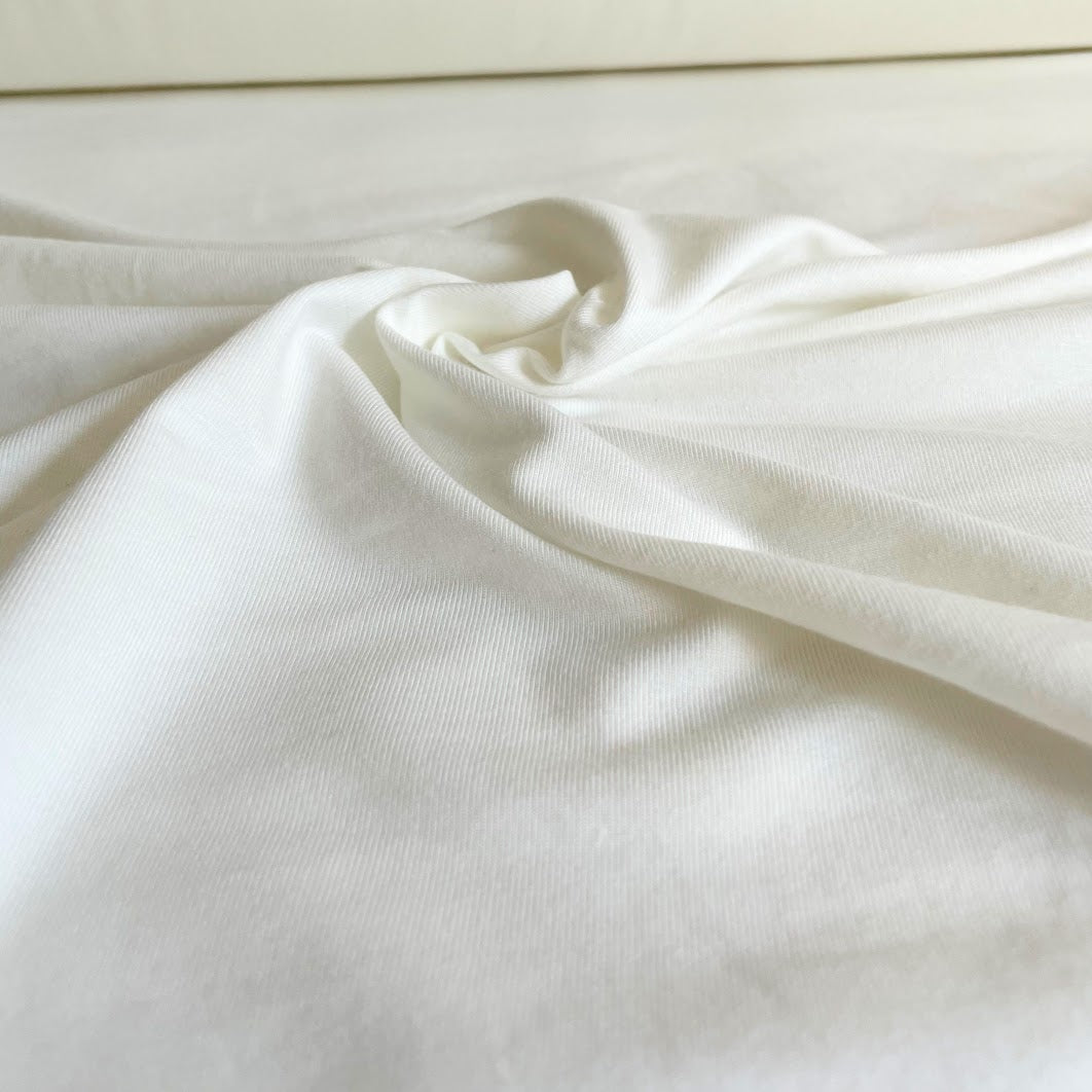 30" Remnant - Bamboo/Cotton Stretch Jersey - Ivory / Off-white