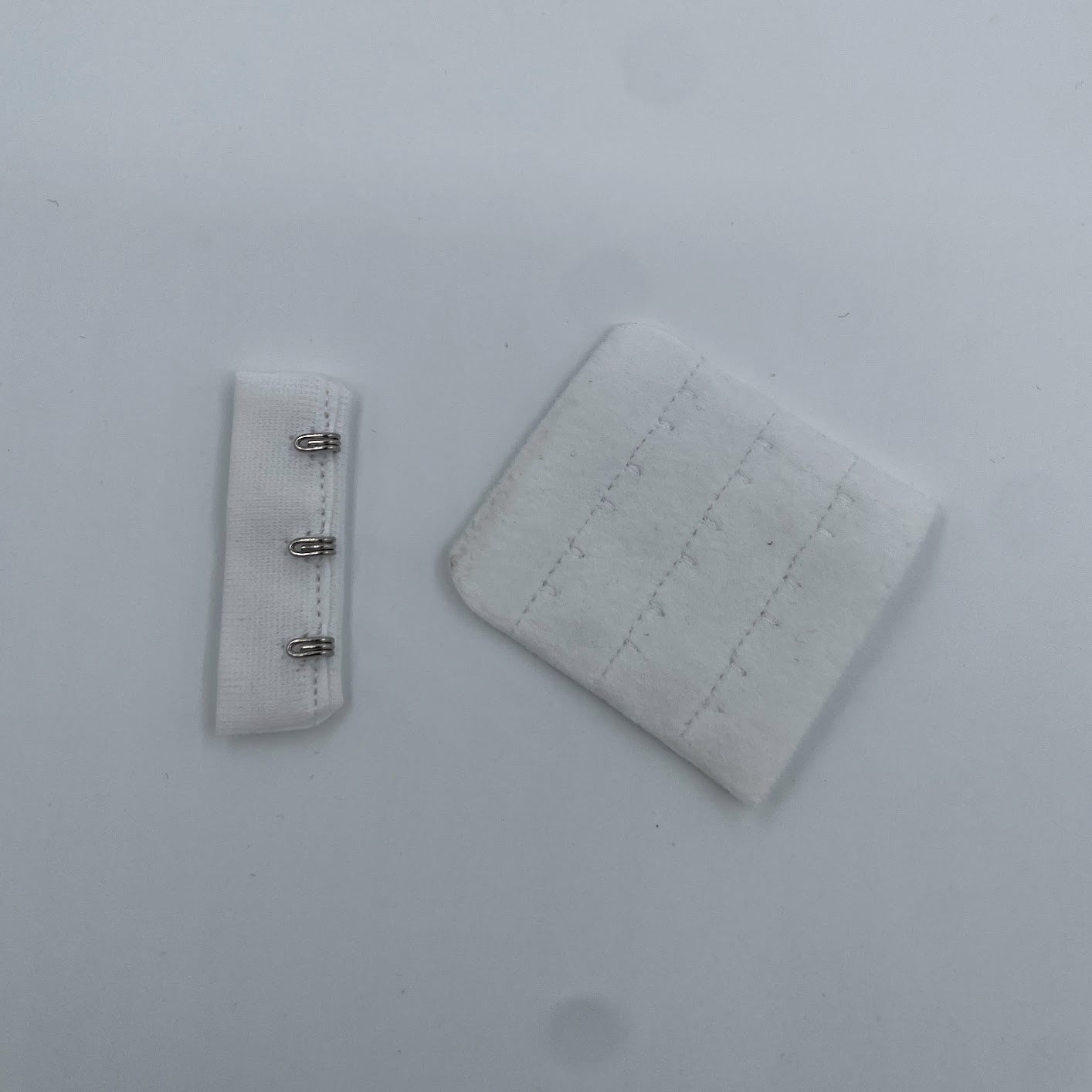 Hook and Eye Bra Closure - White - 3 x 3