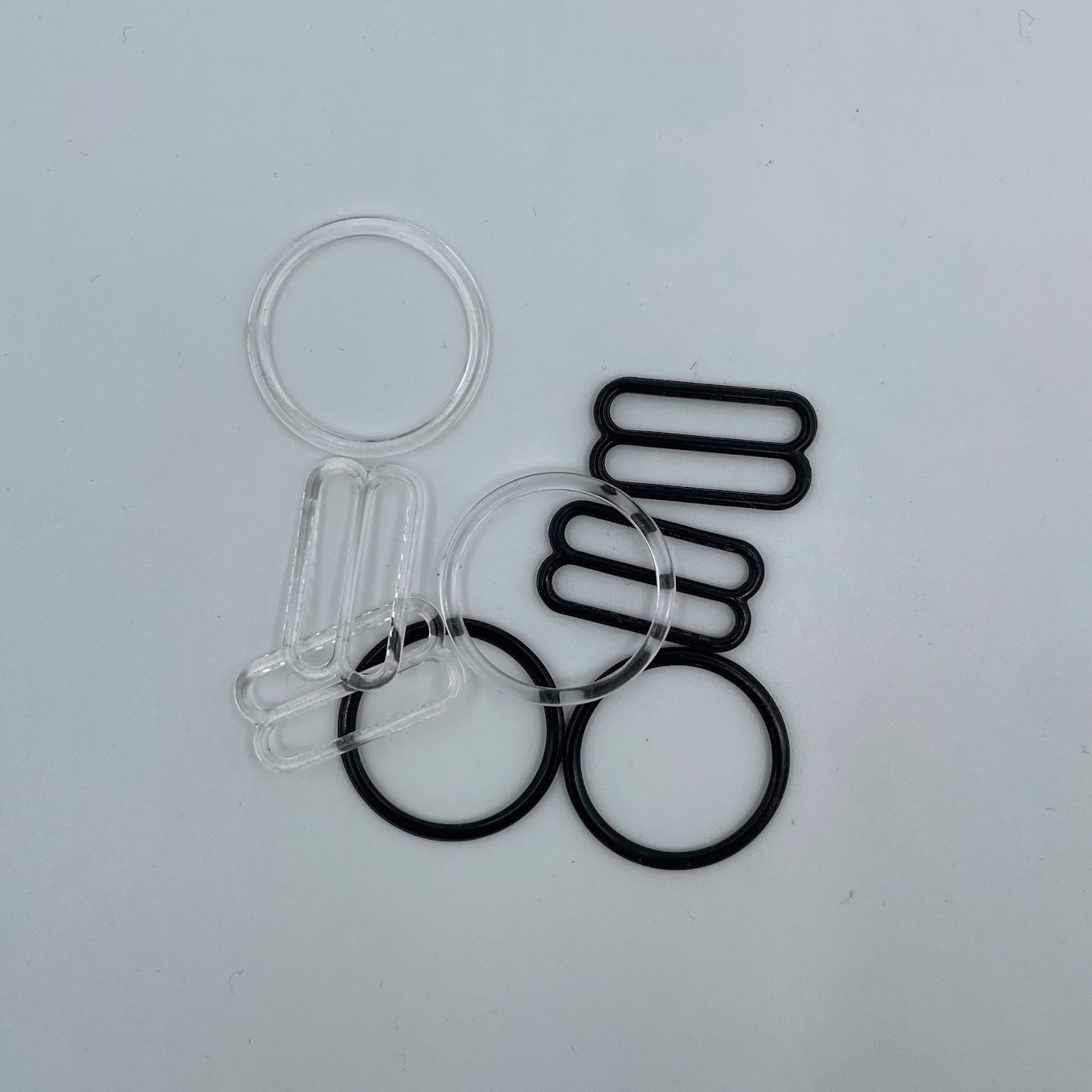 Flexible Plastic Rings and Sliders for 20mm Bra Elastic - per Pair