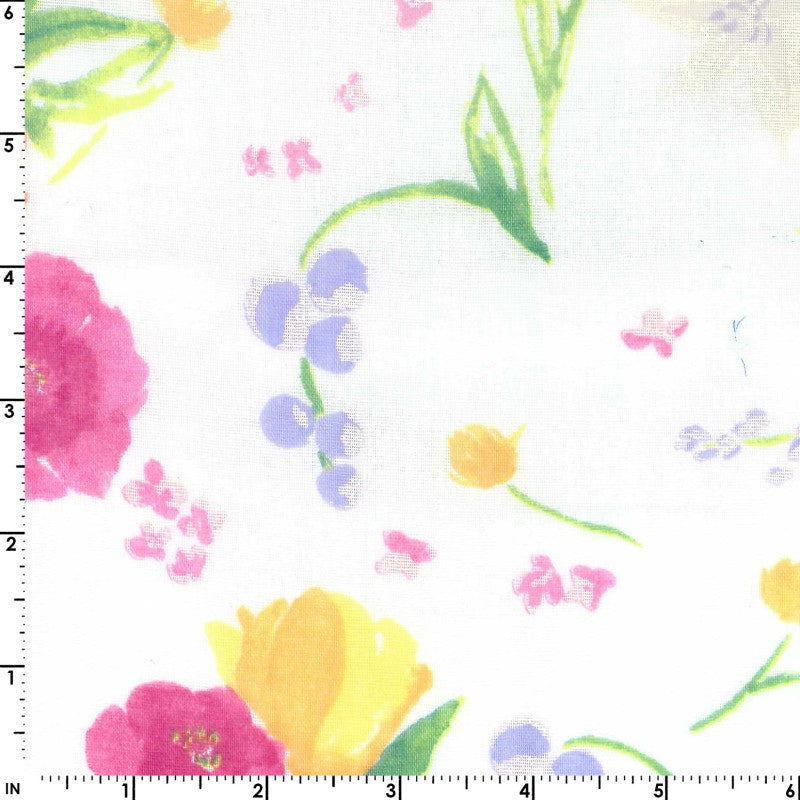 nani IRO - Rakuen - A - White and Pink - Double Gauze Fabric