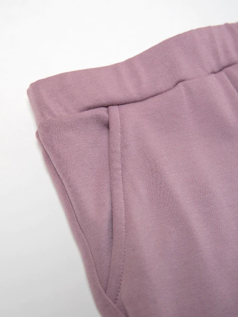 Bamboo Stretch Sweater Fleece Knit - Elderberry - Deadstock - 350gsm