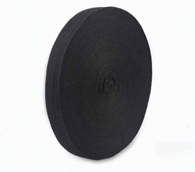 13mm Herringbone Twill Tape 100% Cotton - Black