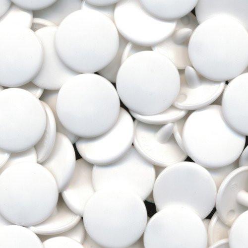 KamSnaps Plastic Snaps - Extra LONG Prong - Size 20 White Glossy B03 Package of 20 Sets