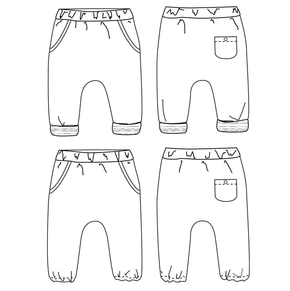 Ikatee - SEVILLA Harem pants - Baby 1M-4Y - Paper Sewing Pattern